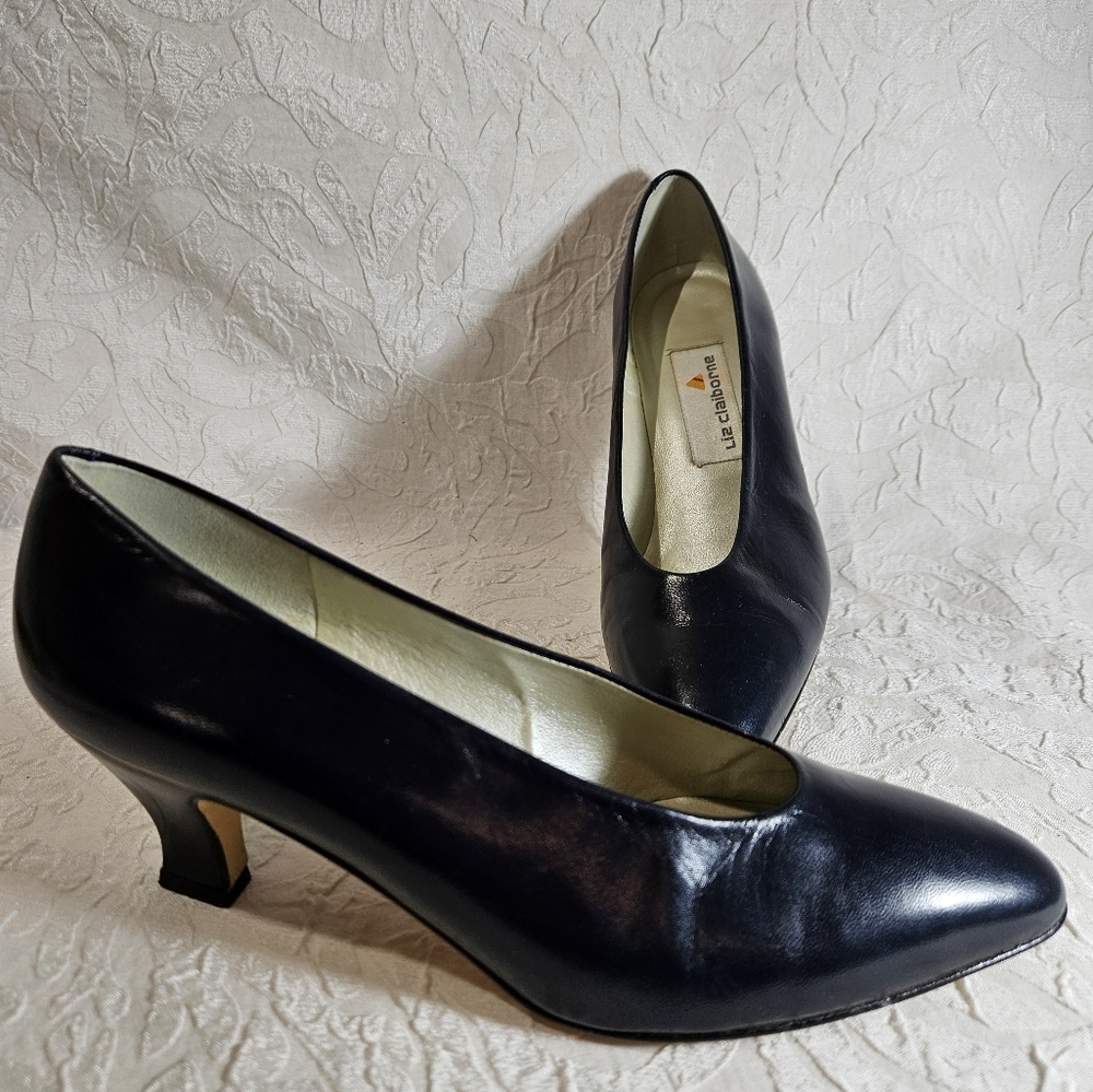 Navy Blue Liz Claiborne Vintage Pumps - Picture 1 of 8